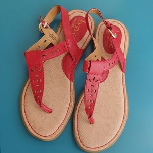 BOC Red Flat Sandals Sz 8
